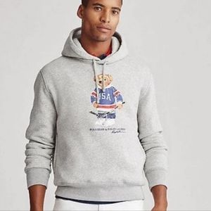 Polo by Ralph Lauren Gray Hoodie with Bear Graphic